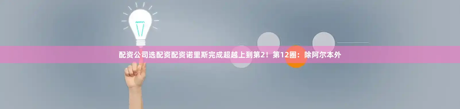 配资公司选配资配资诺里斯完成超越上到第2！第12圈：除阿尔本外